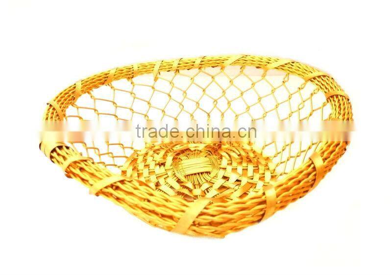 Kitchen Table Handmade Golden Metal Basket