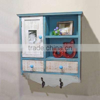 TOP SELLING~ Antique wooden cabinet with glass silk screen printing and drawer