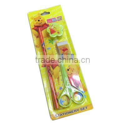 Back to school stationery set /Stationery sets for kids/mickey hello kitty Kawaii Pencil+rubber+ruler Stationery