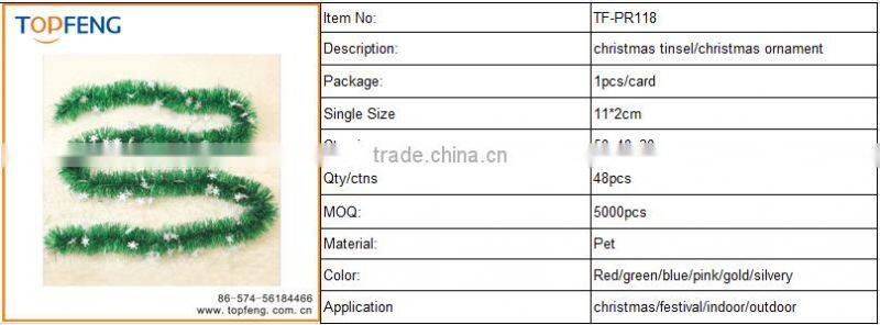 christmas tinsel with snowflake/stage decoration for festival /ornament christmas