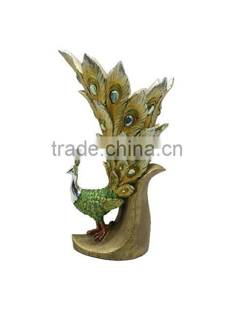 shinning coating delicate resin high quality peacock statues