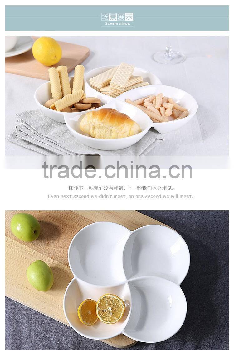 4 compartment fruit plates porcelain material