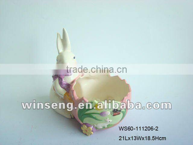 Lovely white Easter rabbit ceramic ashtray