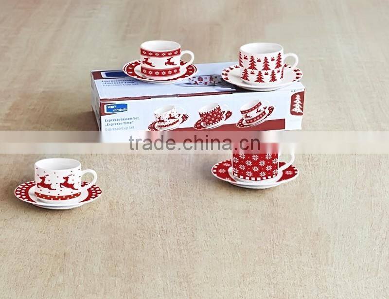 round shape ceramic coffee cup and saucer set