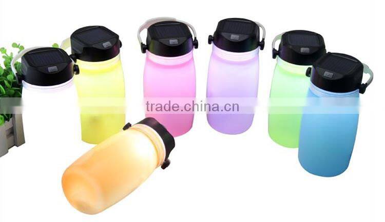 New design 5 in 1 multifunction outdoor foldable silicon solar zoom camping lamp