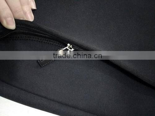 Black Classic Neoprene Laptop Handbag With Pocket