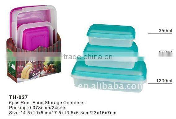 plastic storage container for lunch and vegetable
