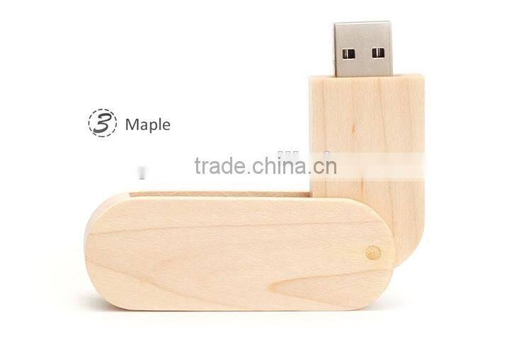 Wood Twist USB memory stick , Promotional Swivel USB Flash Drive with Custiomized Logo