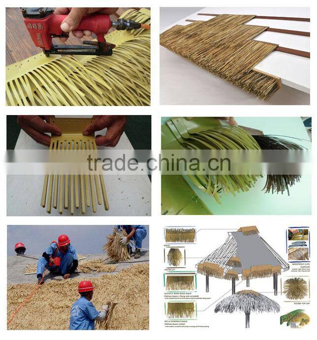 yellow color messy synthetic thatch roof made in china