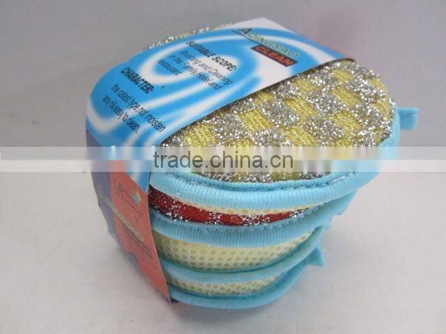 Hanging Type 4PC Cleaning Brush Set/Sponge Scouring pad