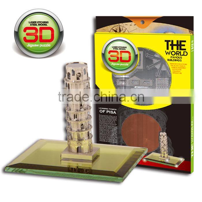 Building block puzzle design 3D metal puzzle famous building model High quality stainless steel triumphal arch shape