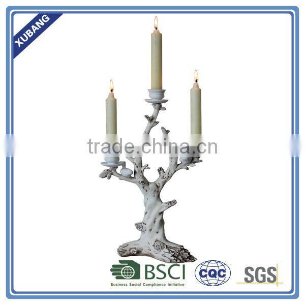 chinese poly resin wholesale Twin bird candle holder