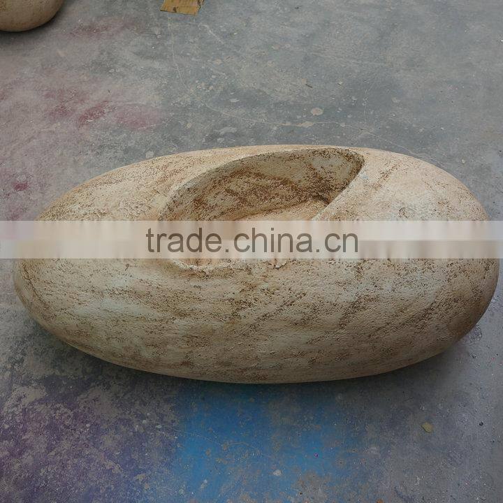 Large stone egg flowerpot