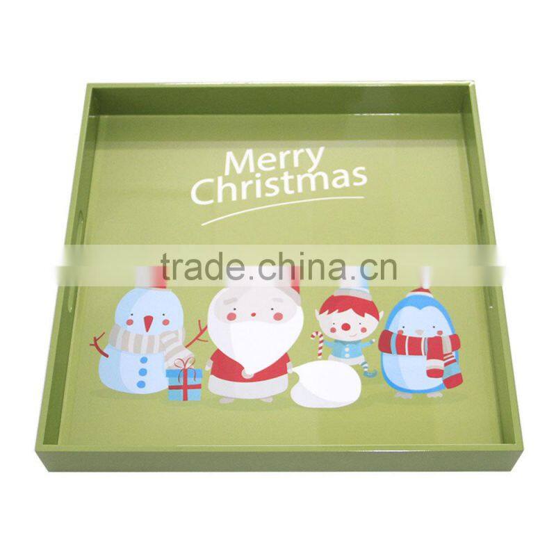 Christmas gift set / set of lacquer tray, coaster, tissue box, table mat