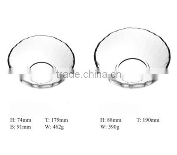 Machinemade transparent glass bowl with decorative pattern