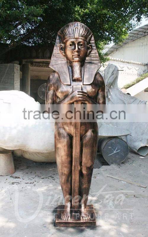Outdoor decoration antique famous sculpture egyptian fiberglass pharaoh statues