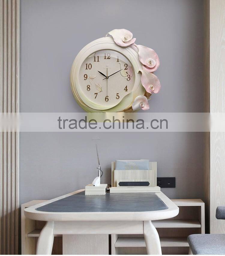 M16A Momoda Living room Creative modern hanging fancy elegant3D flower wall clock Quiet quiet quartz decoration large wall clock