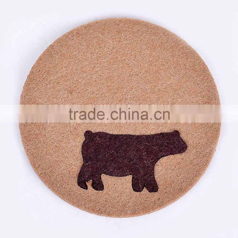 multi shaped felt coaster/deer/rabbit/cat/hedgehog
