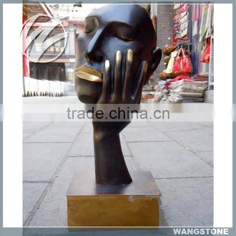 Contemporary public art abstract bronze david sculpture