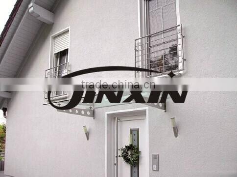 Mordern Samplism Style Glass Canopy Stainless Steel Glass Canopy Fittings