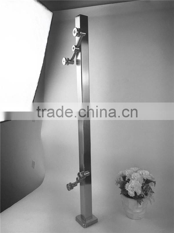 Stainless steel Square Glass Balustrade/Flat End Balustrade For Glass