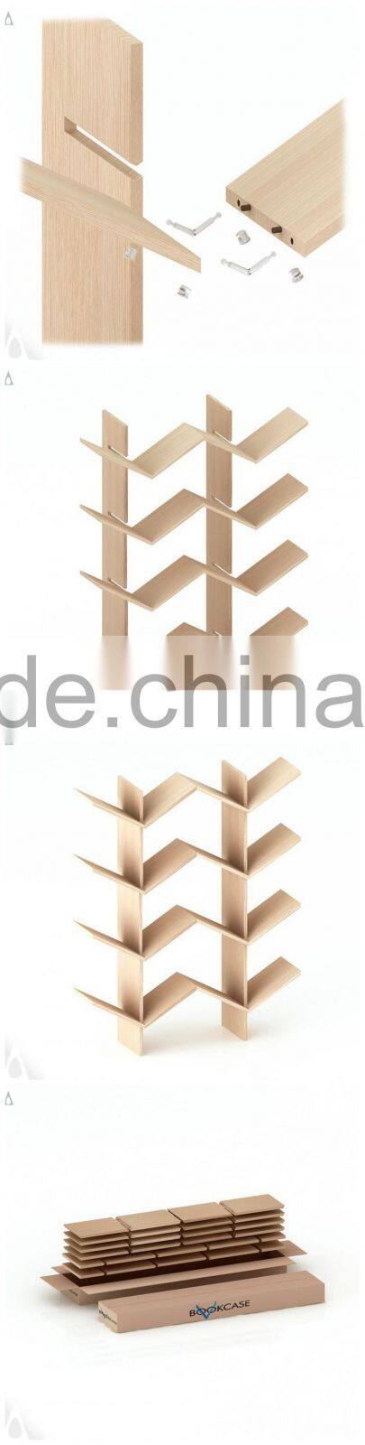 Modern design wooden tree shaped bookshelf