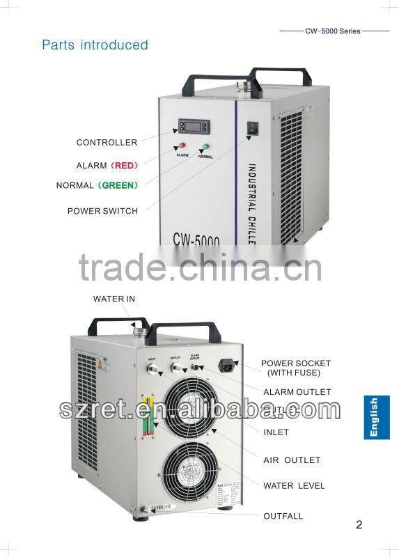 laser chiller cw5000 for glass tube 100w-130w