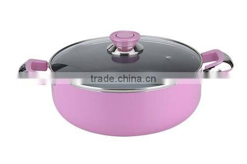Purple aluminium non-stick cookware set