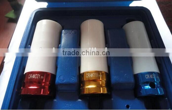 3pcs 1/2" deep impact sockets set / Promotion auto tyre socket set