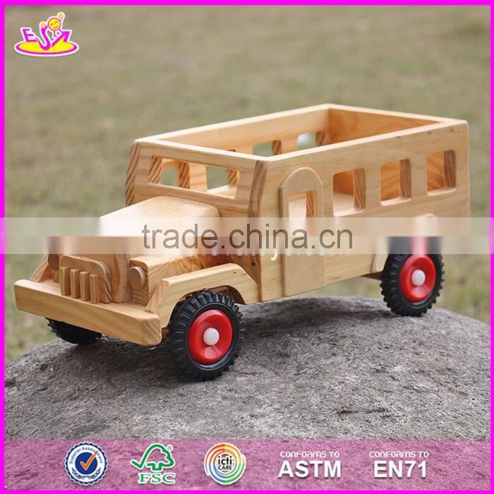 2017 New products kids small toys solid wooden toy cars and trucks W04A332