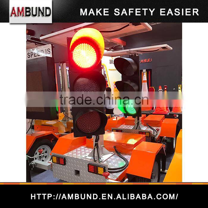 Portable red yellow green color led Solar traffic Signal light