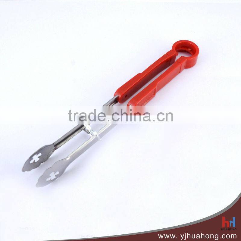 Heat-resistant plastic handle stainless steel wire food tongs HFT-WS01