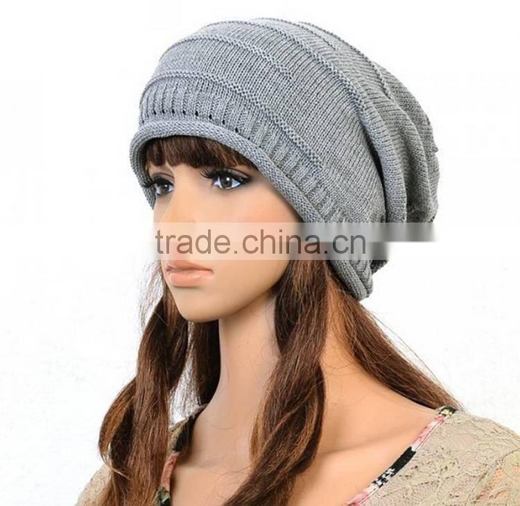 Cheap Knitting Wool Hip Hop Women Winter Knitted Beanie Hat