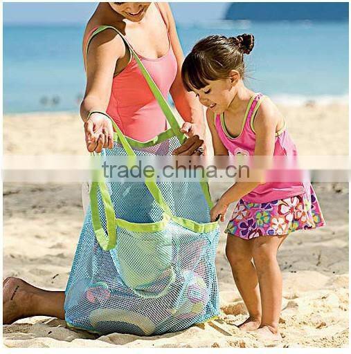 Children Shells Pouch Beach Hangbag Foldable Tote Beach Mesh Bag