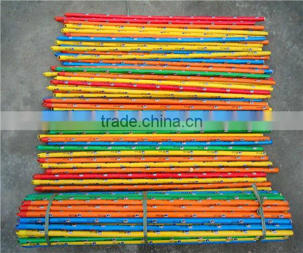 Cute flower PVC coated wooden broom handle