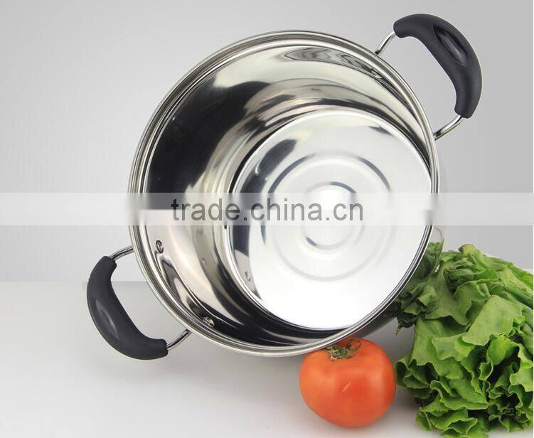26cm Stainless Steel Soup Pot Kitchen Cooking Pot Stockpot for Gas and Induction Cooker