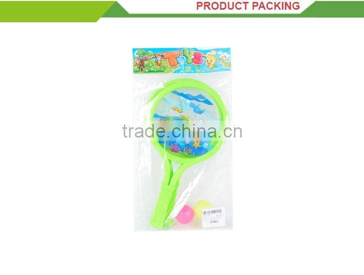 New design children outdoor sport set cartoon plastic beach ball racket