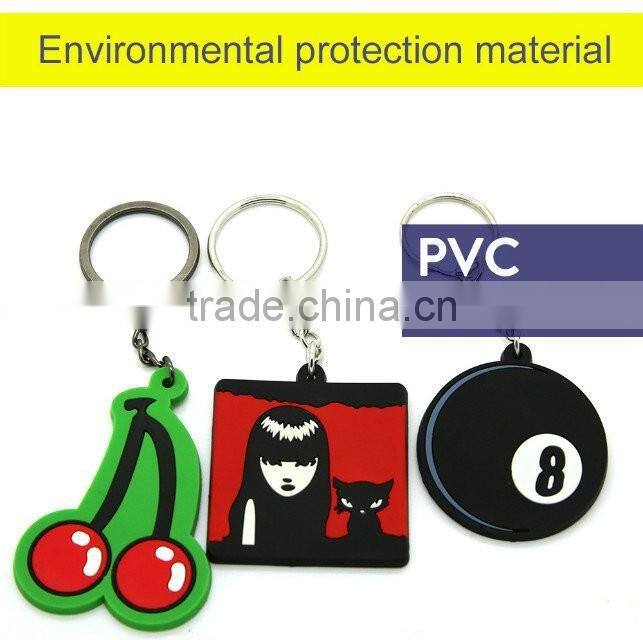 China custom printed rubber pvc keyring key chain with custom logo