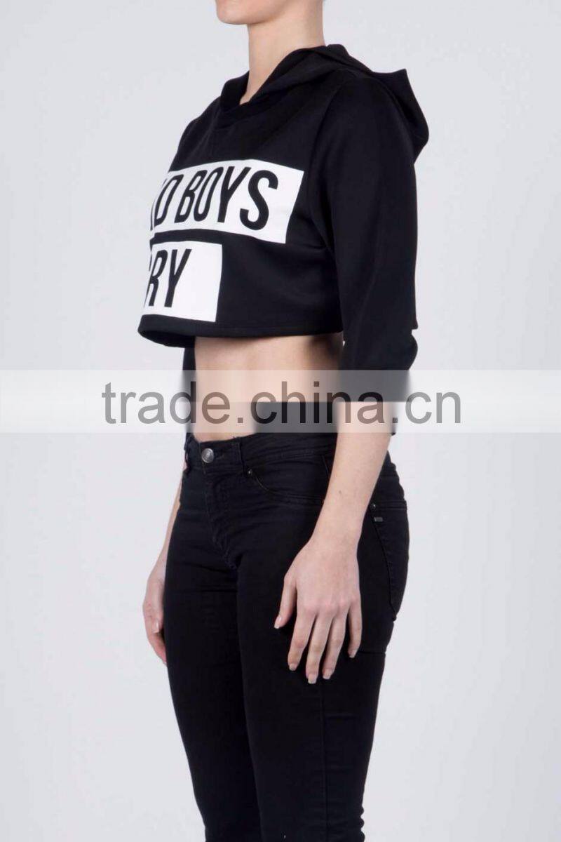 Women's custom printed your own design cropped top hoodies