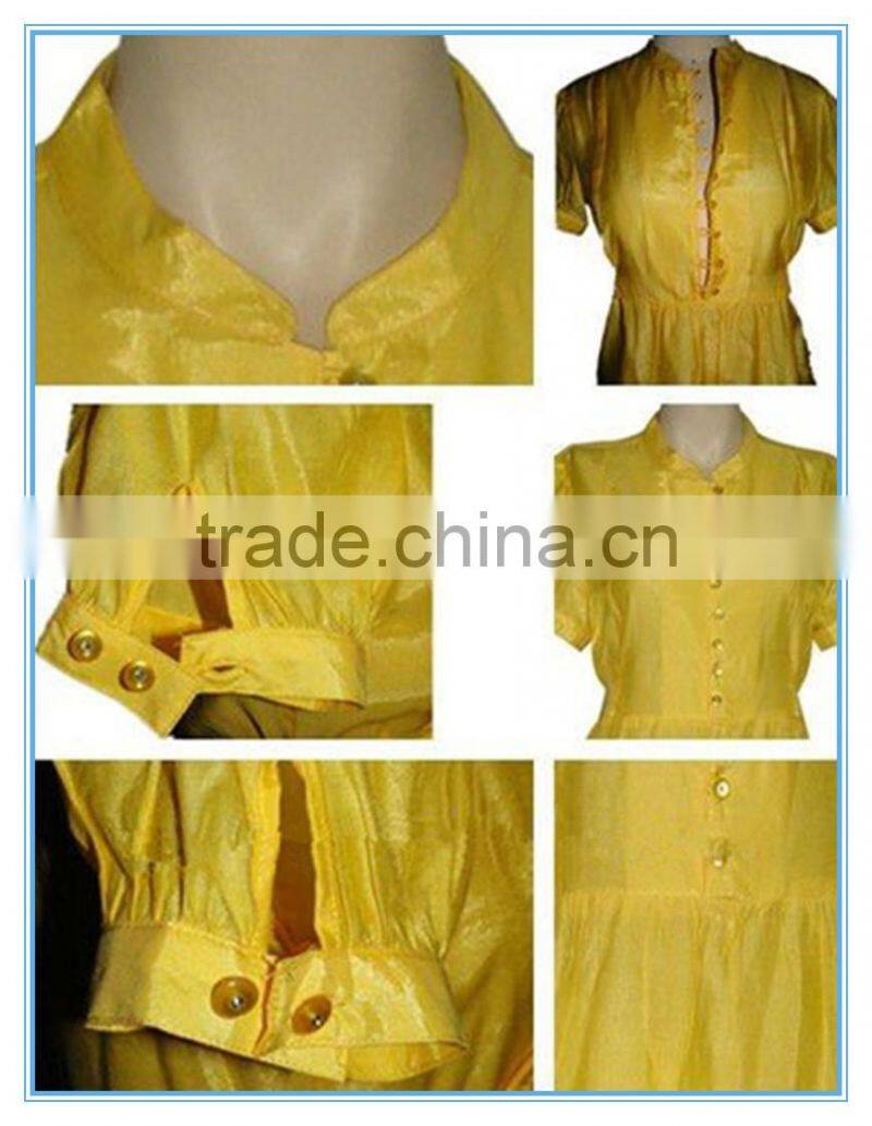 Fashion Golden Colour Blouse Designs Ladies Formal Shirt Design