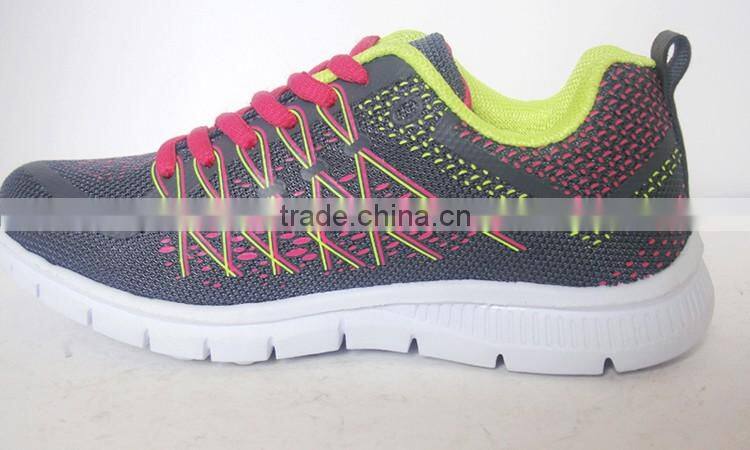 Hot selling grey mesh upper colored woman online shopping shoe