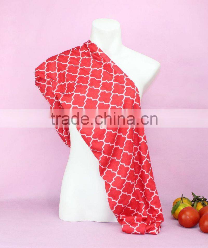 Red chevron cotton scarf women winter scarf
