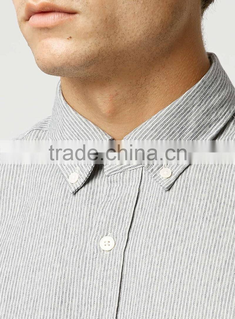 stripe slim fit long sleeve dress shirt with collar button