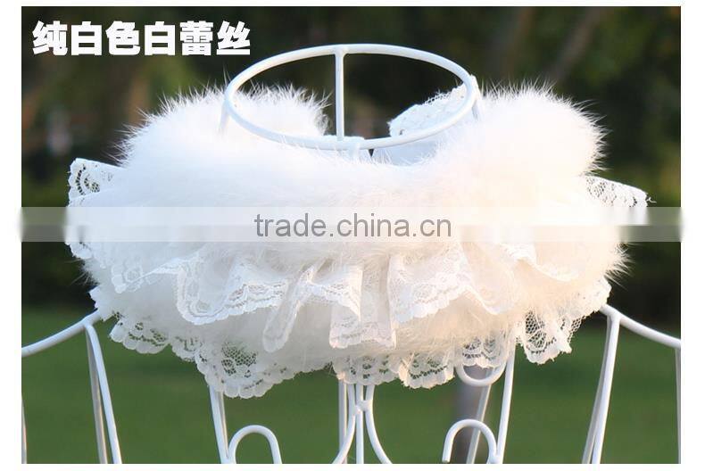 Lace real Fur Collar Scarf Coat Warm Wrap Fake Neck Ring Winter Fox Rabbit Fur Cape Clothing Accessory Shawl Scarves
