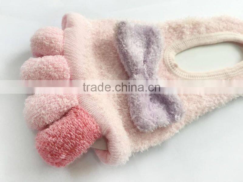 Japanese new bow care toe socks,young girl sock,cotton sock