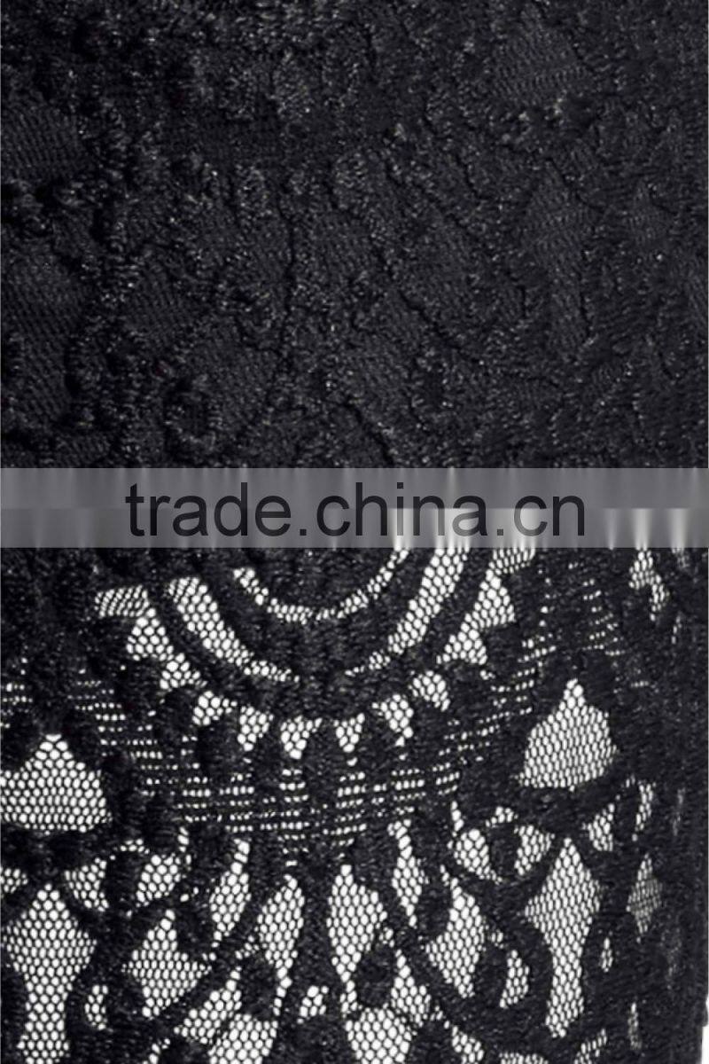 Fashion black lace fishtail swing long pants design for woman