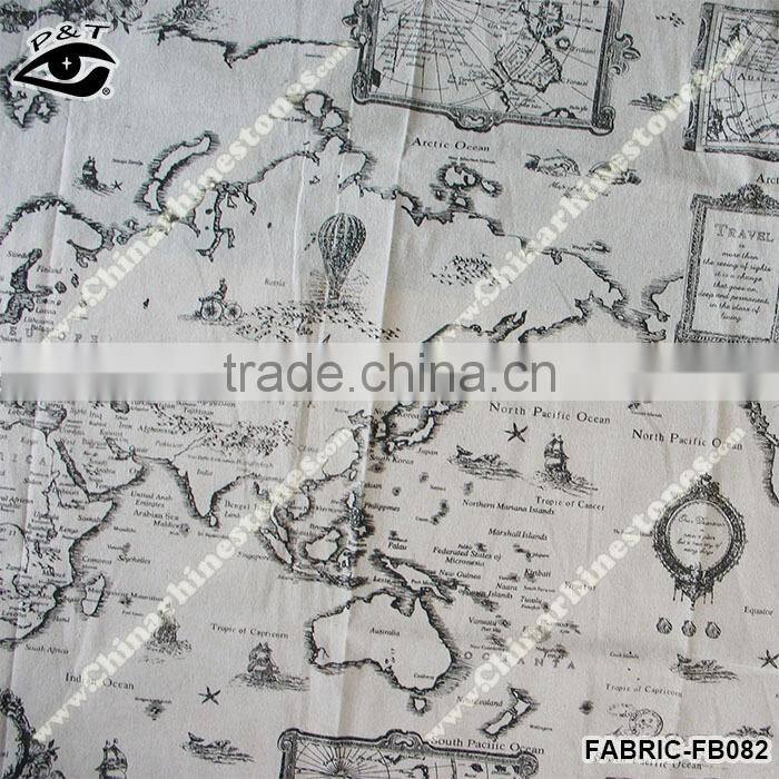 New World Map Fabric Map Pattern Linen Fabric For Tablecloth sofa decorations