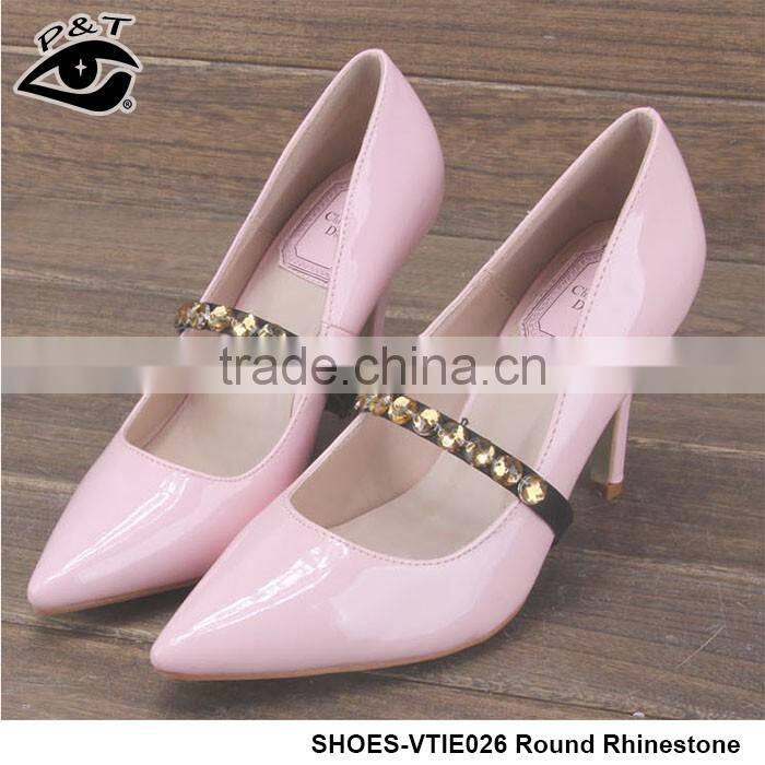 19 colors round acryic rhinestone shoe straps decorations