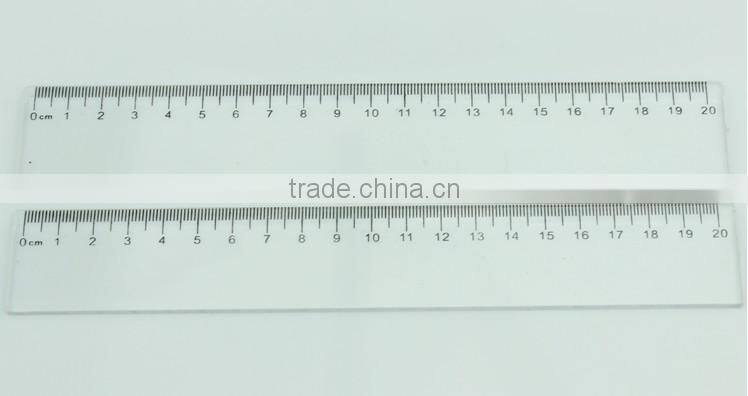 2014 hot selling transparent 20cm straight ruler