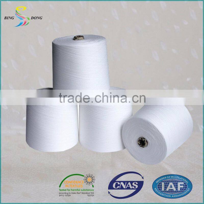 44/2 raw white 100% virgin spun polyester yarn from china